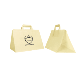 Customized 32X22X24 CM 32X22X24 CM | BOX PAPER BAG | FLEXO PRINTING IN ONE COLOR ON PREDEFINED AREAS ON BOTH SIDES | COLORED ...