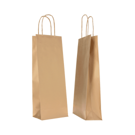 14x09x38 CM 14x09x38 CM | SAC PAPIER SAFARI POUR BOUTEILLES | IMPRESSION FLEXO EN UNE COULEUR SUR ZONES PRÉDÉFINIES SUR LES 2...