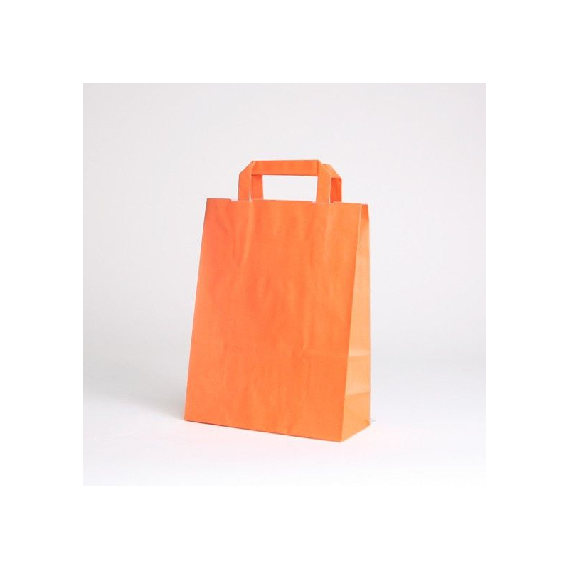 Customized Machine Made Paper Bags Colored Kraft Flat handles bag