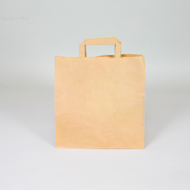 Customized Machine Made Paper Bags copy of Brown kraft flat handles bag