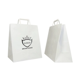 SAC BOX KRAFT BLANC AVEC IMPRESSION - Sac papier personnalisé Box |...