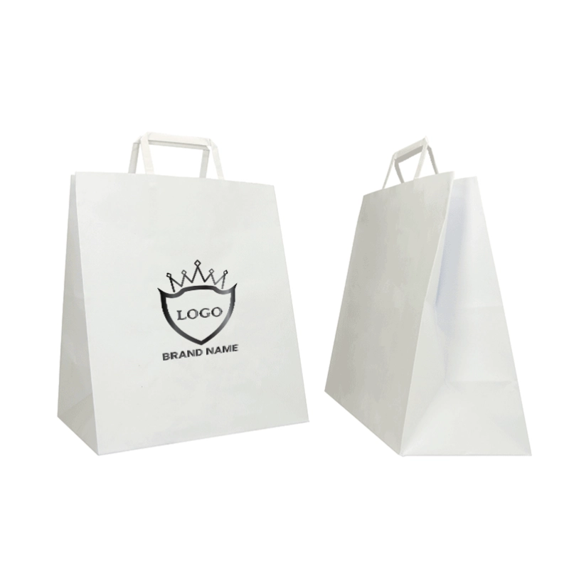 SAC BOX KRAFT BLANC AVEC IMPRESSION - Sac papier personnalisé Box |...