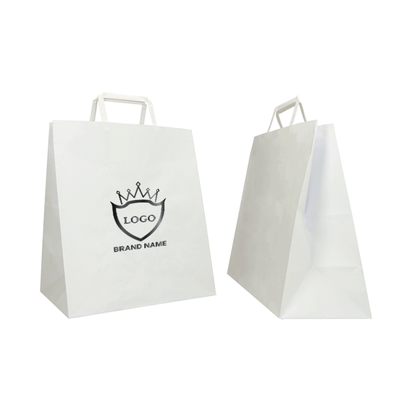 SAC BOX KRAFT BLANC AVEC IMPRESSION - Sac papier personnalisé Box |...