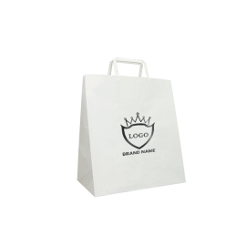 SAC BOX KRAFT BLANC AVEC POIGNÉES PLATES - Box | Centuryprint