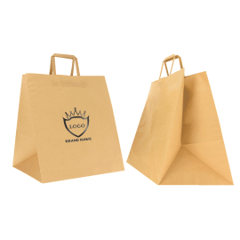 SAC BOX KRAFT NATUREL AVEC IMPRESSION - Sac papier personnalisé Box...