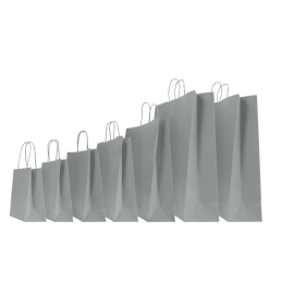 SAC PAPIER SAFARI COLORÉ AVEC POIGNÉES TORSADÉES - Sac papier perso...