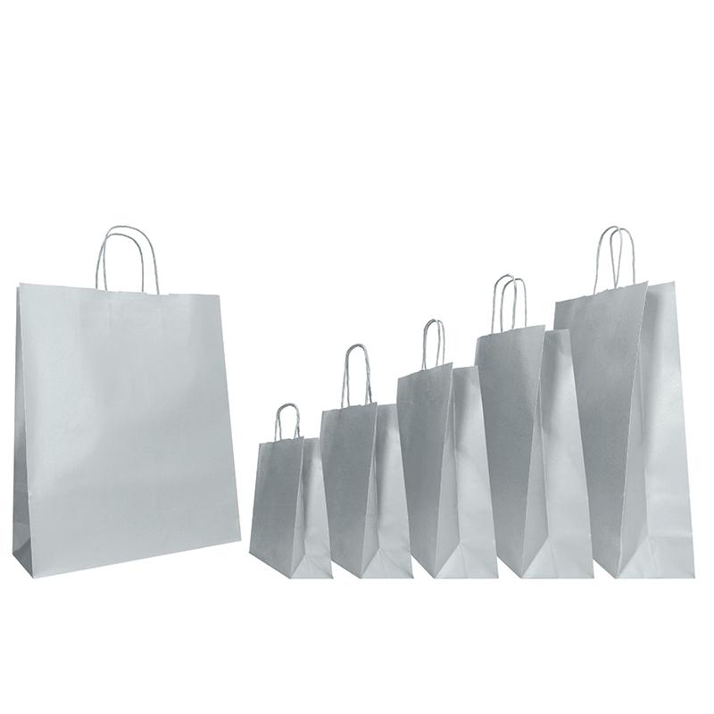 SAC PAPIER SAFARI COLORÉ AVEC POIGNÉES TORSADÉES - Sac papier perso...
