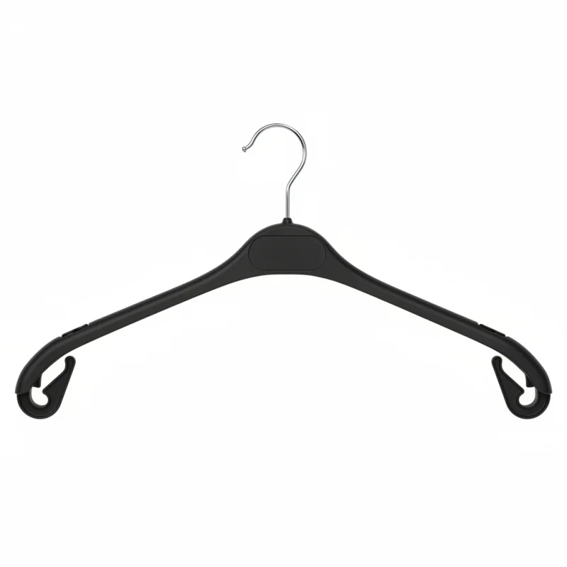 Premium Plastic Hanger | Chrome Swivel Hook | Non-Slip Contoured No...