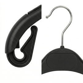 Premium Plastic Hanger | Chrome Swivel Hook | Non-Slip Contoured No...
