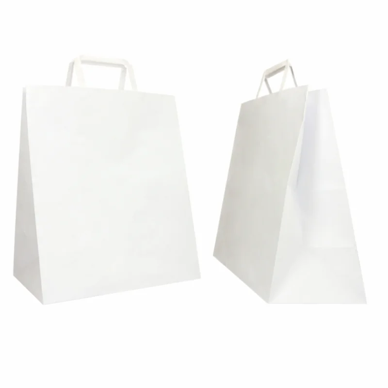 SAC PAPIER POIGNÉE PLATE | 28x17x32 - Sac papier personnalisé Box |...