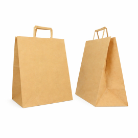 SAC PAPIER POIGNÉE PLATE | 28x17x32 - Sac papier personnalisé Box |...