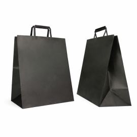 SAC PAPIER POIGNÉE PLATE | 28x17x32 - Sac papier personnalisé Box |...
