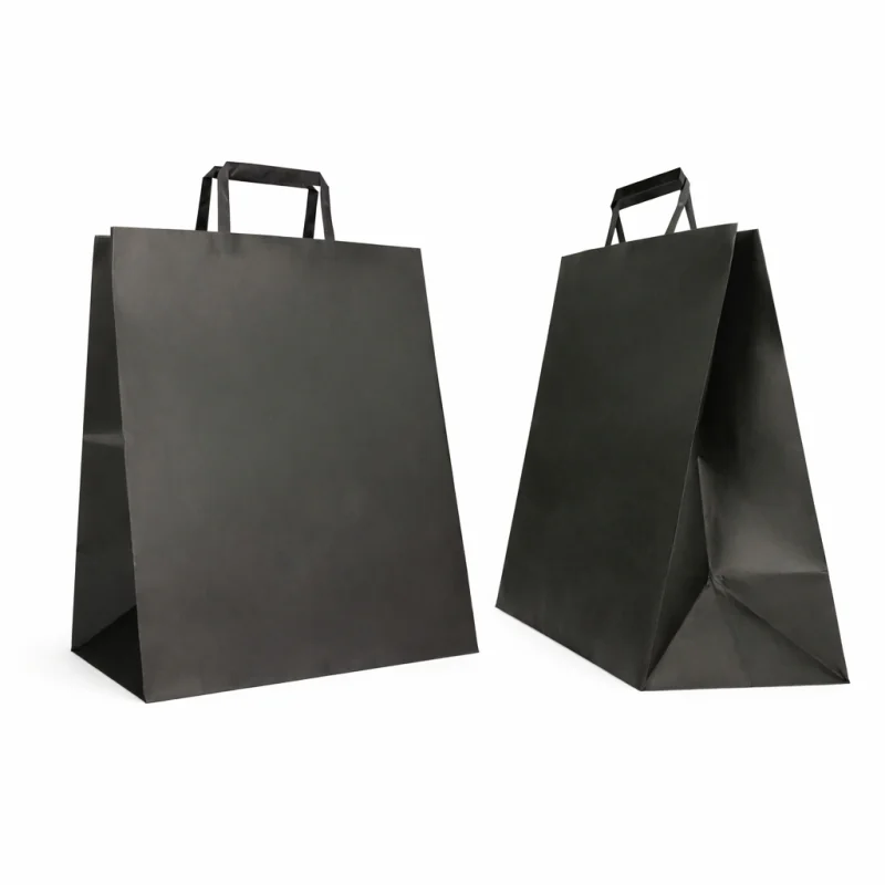 SAC PAPIER POIGNÉE PLATE | 28x17x32 - Sac papier personnalisé Box |...