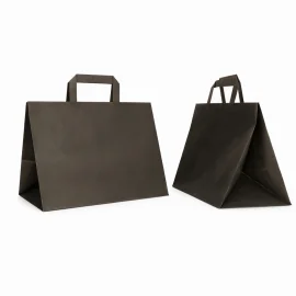 SAC PAPIER POIGNÉE PLATE | 32X22X24 - Sac papier personnalisé Box |...