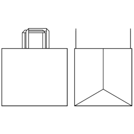 SAC PAPIER POIGNÉE PLATE | 40X35X35 - Box | Centuryprint