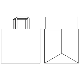 SAC PAPIER POIGNÉE PLATE | 40X40X35 - Sac papier personnalisé Box |...