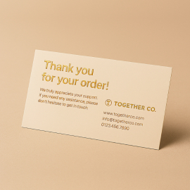 CUSTOM THANK YOU CARDS WITH FOIL STAMPING & EMBOSSING | 100X210 MM ...