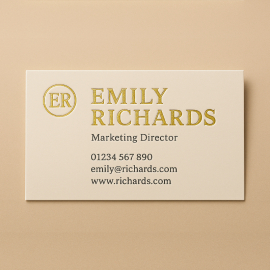 CARTES DE VISITE PERSONNALISÉES AVEC DORURE & EMBOSSAGE | 85X55 MM ...