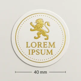 CUSTOM ROUND STICKERS WITH FOIL STAMPING & EMBOSSING | Ø 40 MM - Ho...