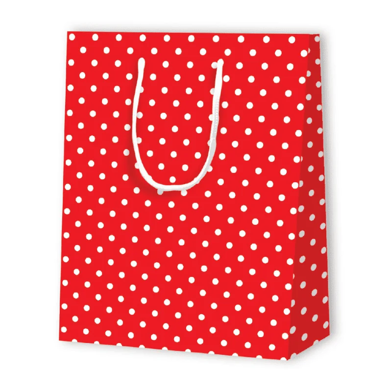 SAC PAPIER À POIS | 17,8x9,8x22,9 - Sacs à motif | Centuryprint