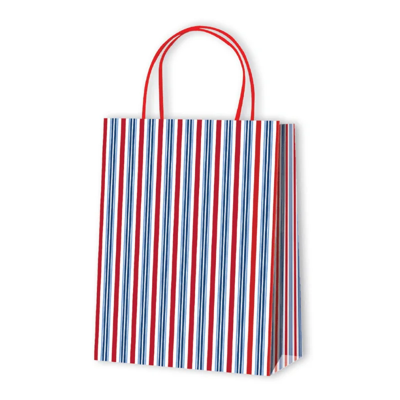 SAC PAPIER À MOTIFS LIGNÉS | 17,8x9,8x22,9 - Sacs à motif | Century...