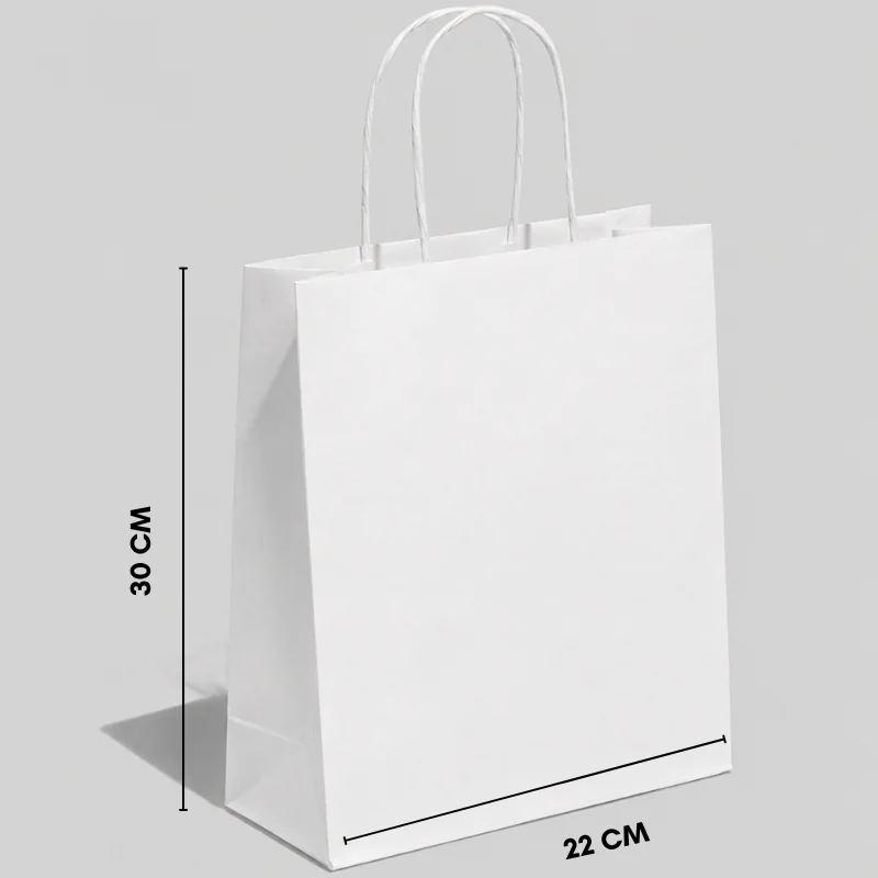 SAC EN PAPIER À POIGNÉES TORSADEES | 30 x 22 x 10 cm |IMPRESIÓN COM...