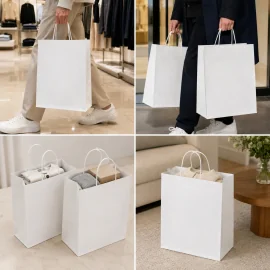 SAC EN PAPIER À POIGNÉES TORSADEES | 26 x 14 x 34 cm | IMPRESSION C...