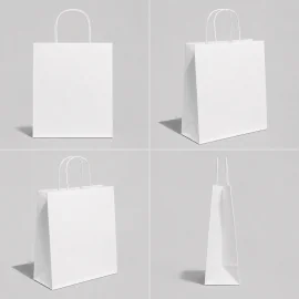 SAC EN PAPIER À POIGNÉES TORSADEES | 26 x 14 x 34 cm | IMPRESSION C...