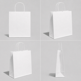 SAC EN PAPIER À POIGNÉES TORSADEES | 26 x 14 x 34 cm | IMPRESSION C...