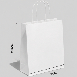 SAC EN PAPIER À POIGNÉES TORSADEES | 22.5x19x8 cm | IMPRESSION COMP...