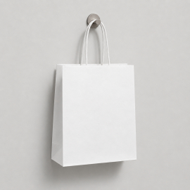 SAC EN PAPIER À POIGNÉES TORSADEES | 22.5x19x8 cm | IMPRESSION COMP...